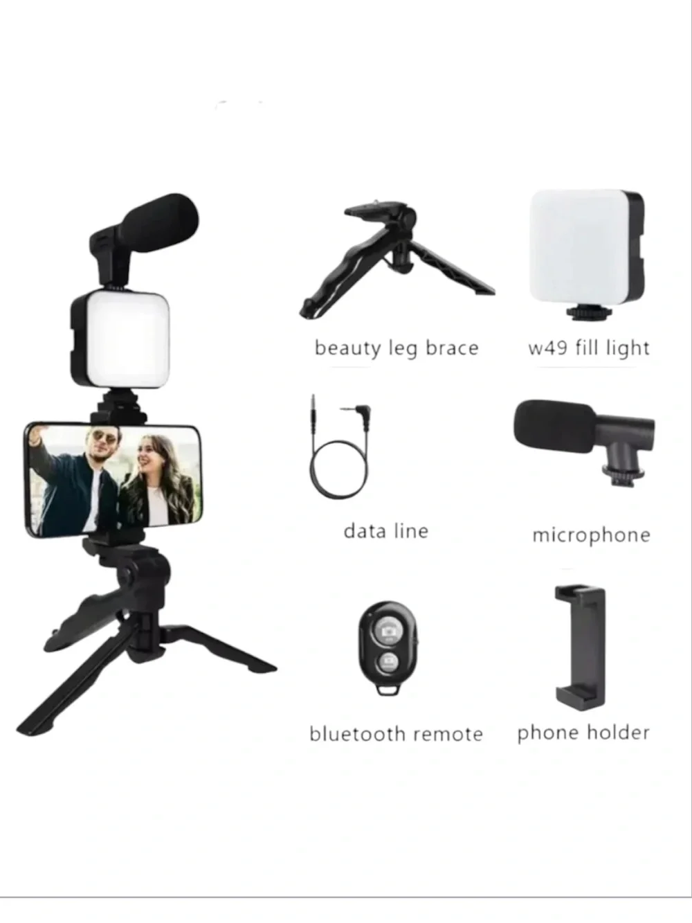 Video-Making Kit with LED Light and Microphone